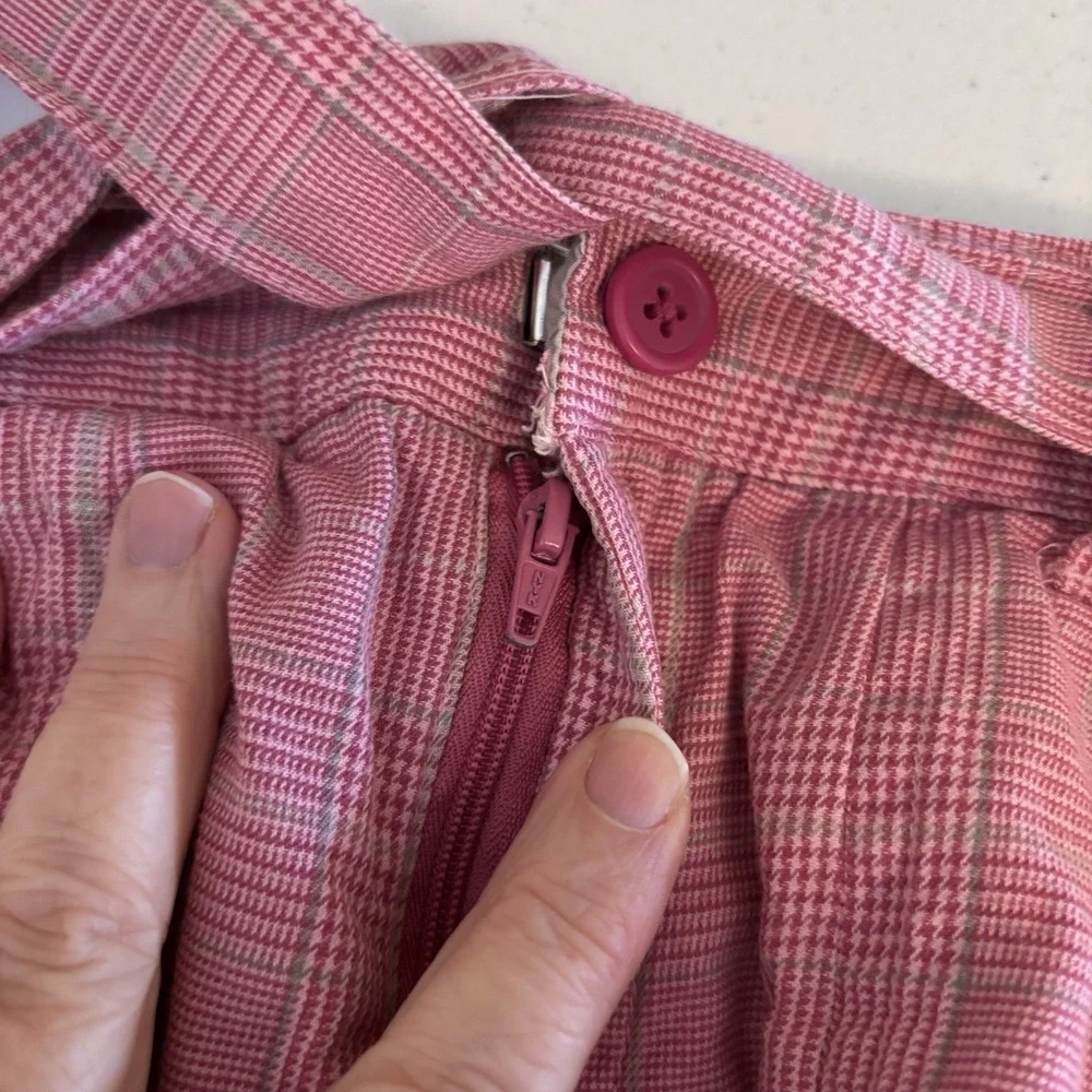 VTG Y2K Cherokee Pink Plaid Skirt Skort Shorts Pleated Girls Sz‎ 6-6X Adjustable